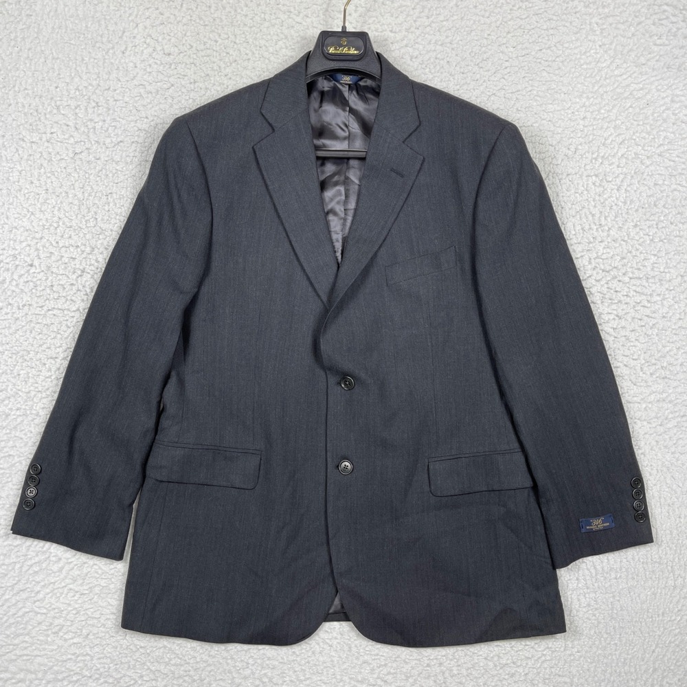 Brooks Brothers Blazer Mens 44S Gray Stretch Wool Herringbone Professional Coat
